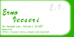 erno vecseri business card